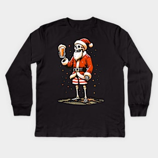 Skeleton Santa Kids Long Sleeve T-Shirt